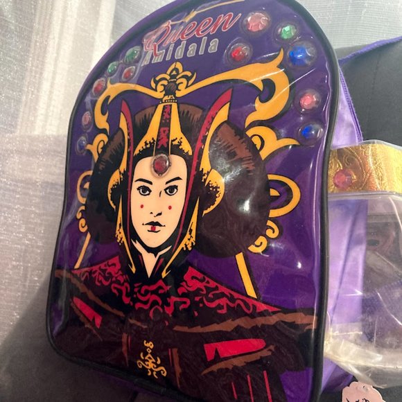 Vintage Star Wars Queen Amidala Purple Vinyl Mini Backpack - Picture 2 of 6